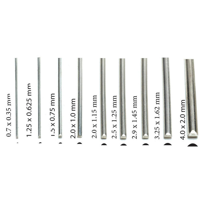 Sterling Silver Half-Round Wire-12 Lengths